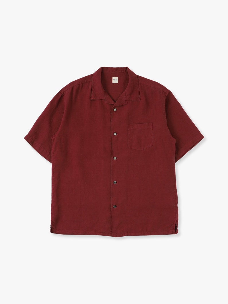Linen Open Collar Shirt 詳細画像 red 1