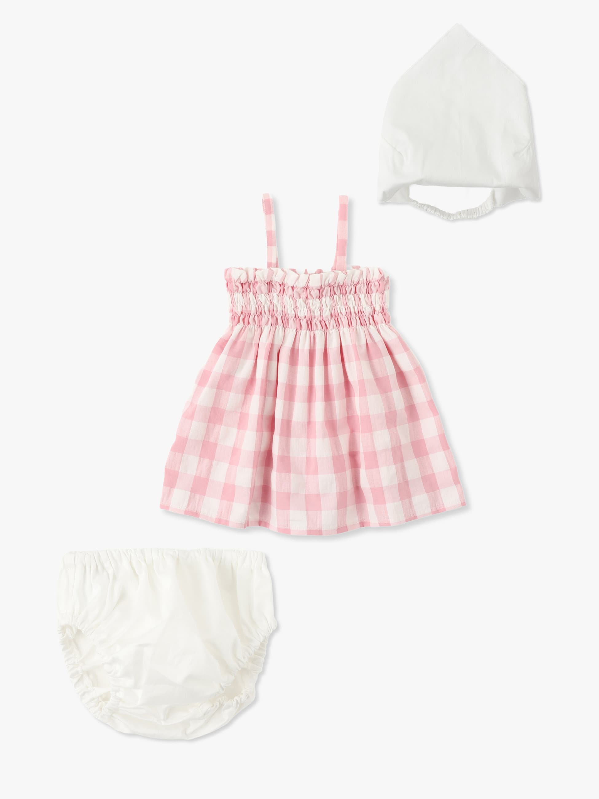 Checkered Camisole Dress＆Shorts＆Bandana Set