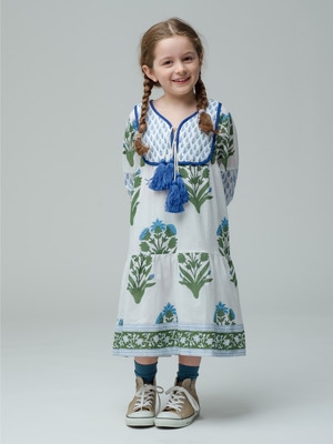 Kids Jodhpur Print Dress 詳細画像 blue