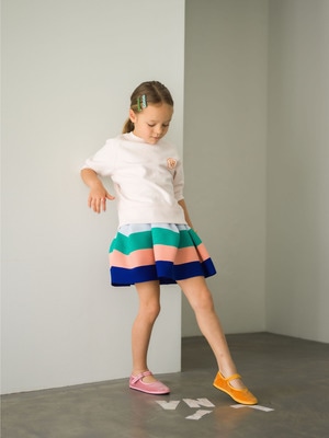 Kids Pottery Skirt (striped/green) 詳細画像 multi
