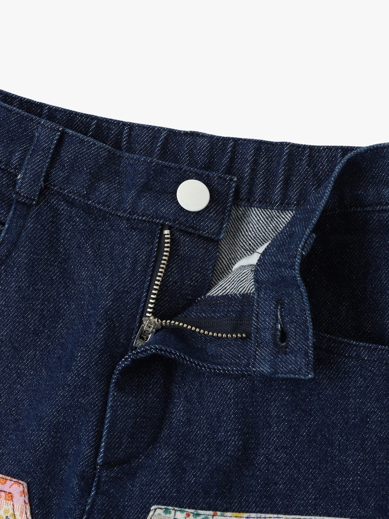 Carpenter Denim Pants (6-7year/multi patchwork) 詳細画像 dark blue 3
