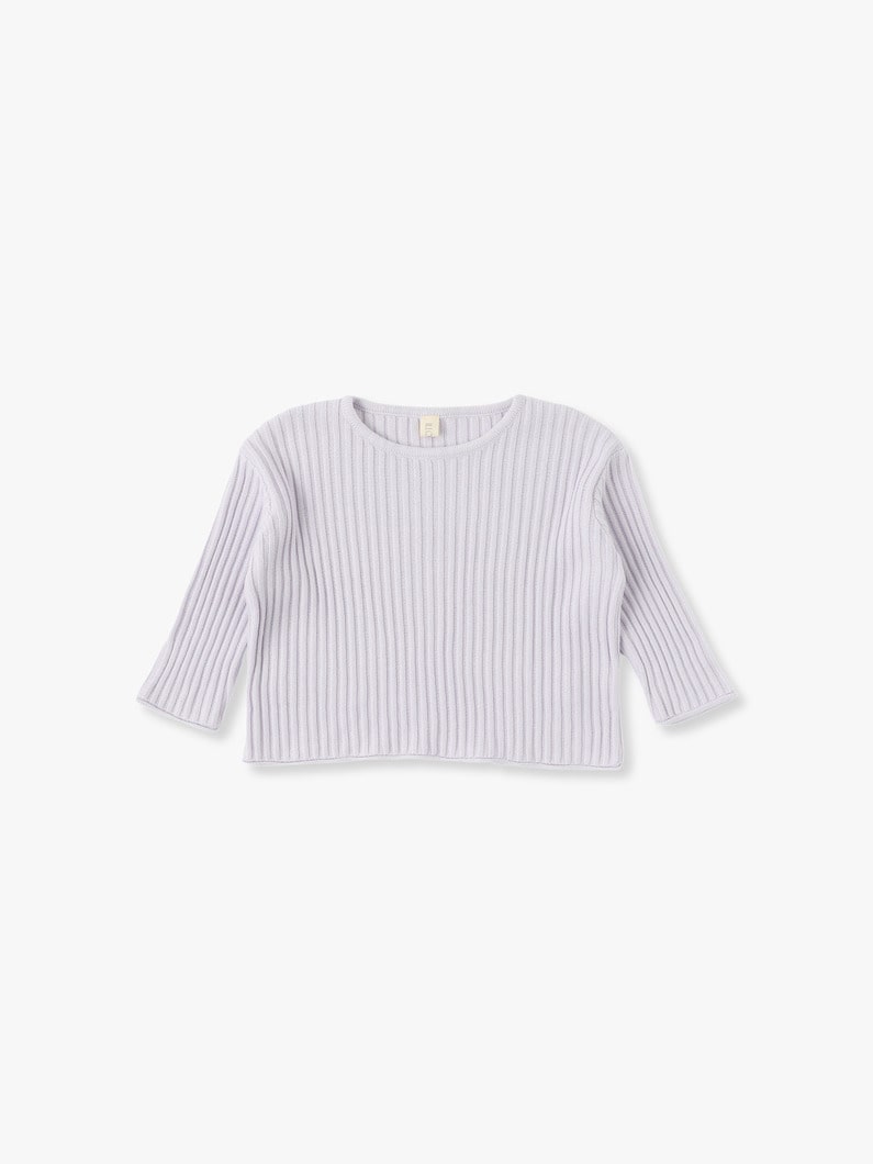 Essential Rib Knit Pullover 詳細画像 purple 1