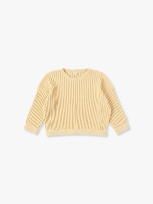 Oversized Essential Rib Knit Pullover 詳細画像 light yellow
