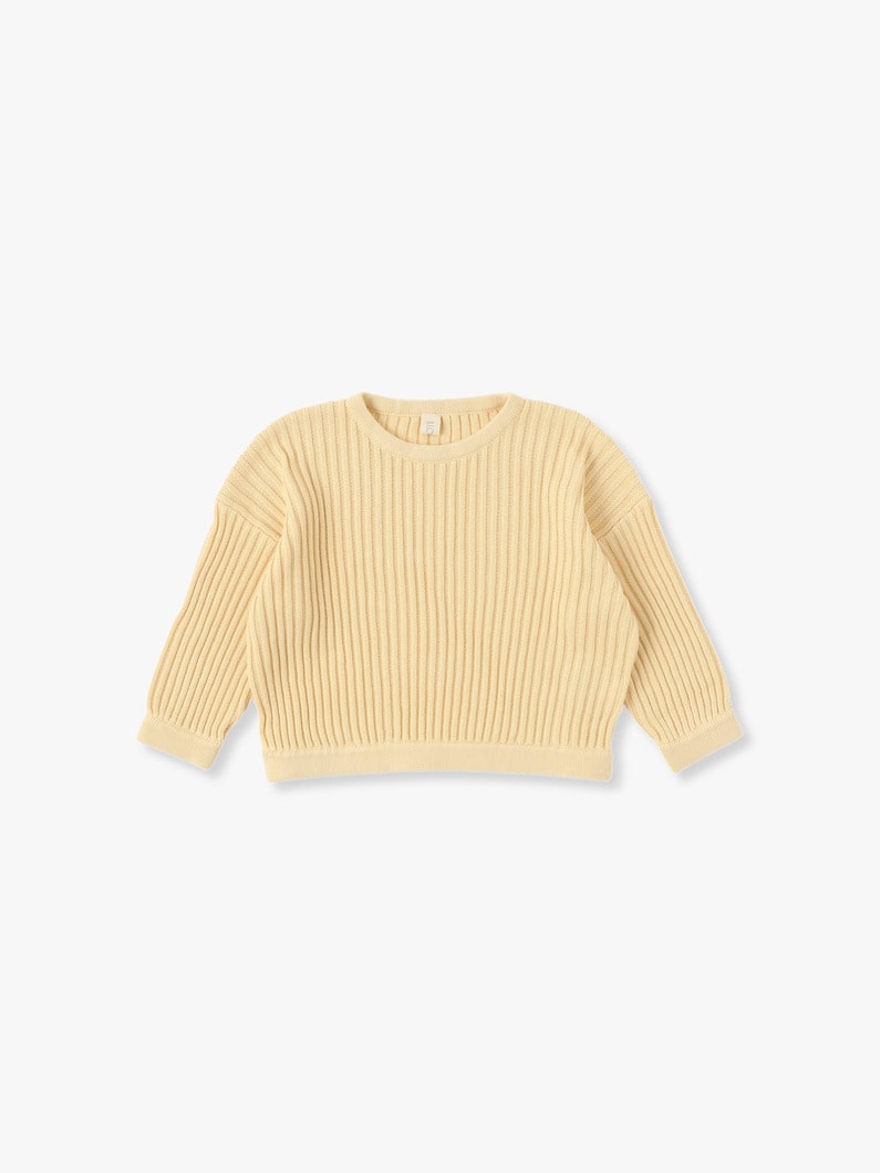 Oversized Essential Rib Knit Pullover 詳細画像 light yellow 1