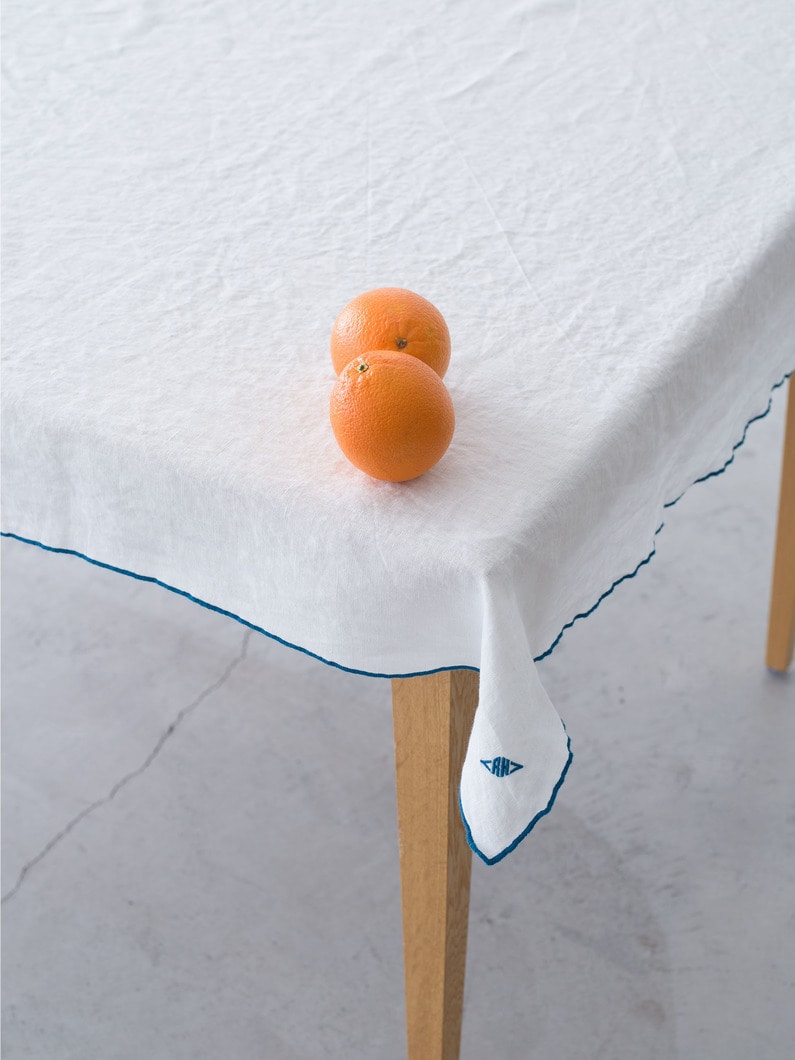 Washed Linen Tablecloth 詳細画像 white