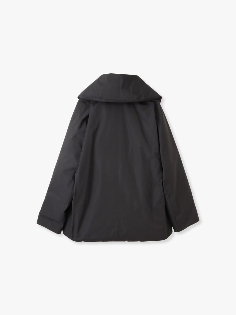 Silk Polyester Shawl Collar Down Coat (Pre-order/black/khaki) 詳細画像 khaki 1