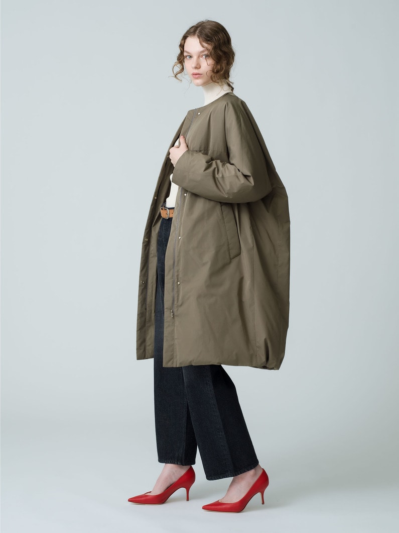 Silk Polyester Down Coat (Pre-order/black/khaki) 詳細画像 khaki 2