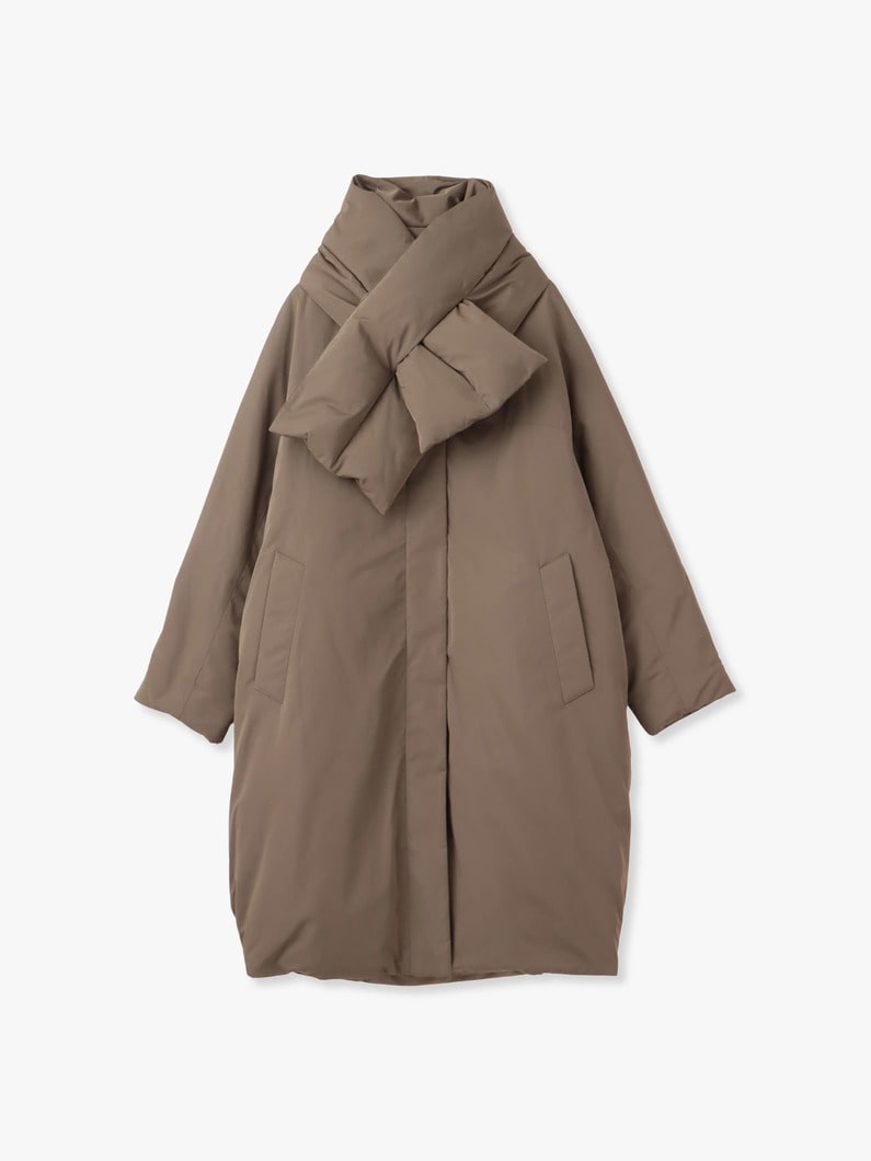 Silk Polyester Down Coat (black/khaki) 詳細画像 khaki 3