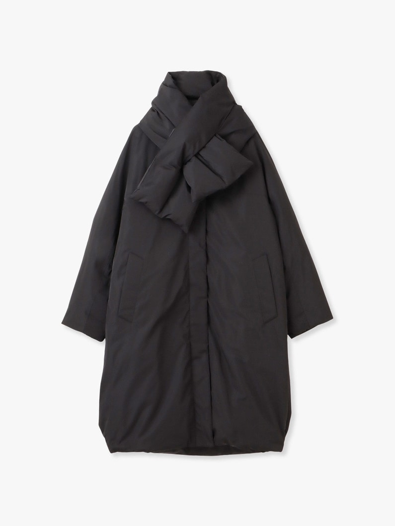 Silk Polyester Down Coat (black/khaki) 詳細画像 black 3