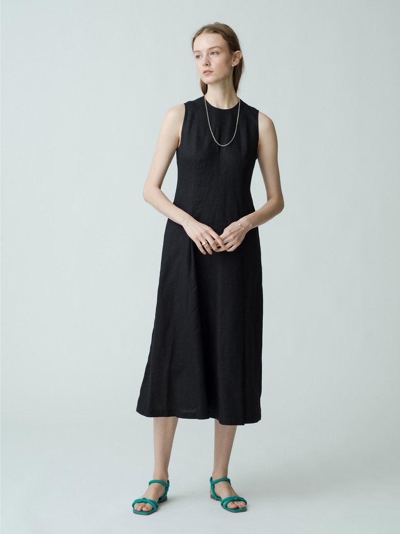 Linen Dress 詳細画像 black