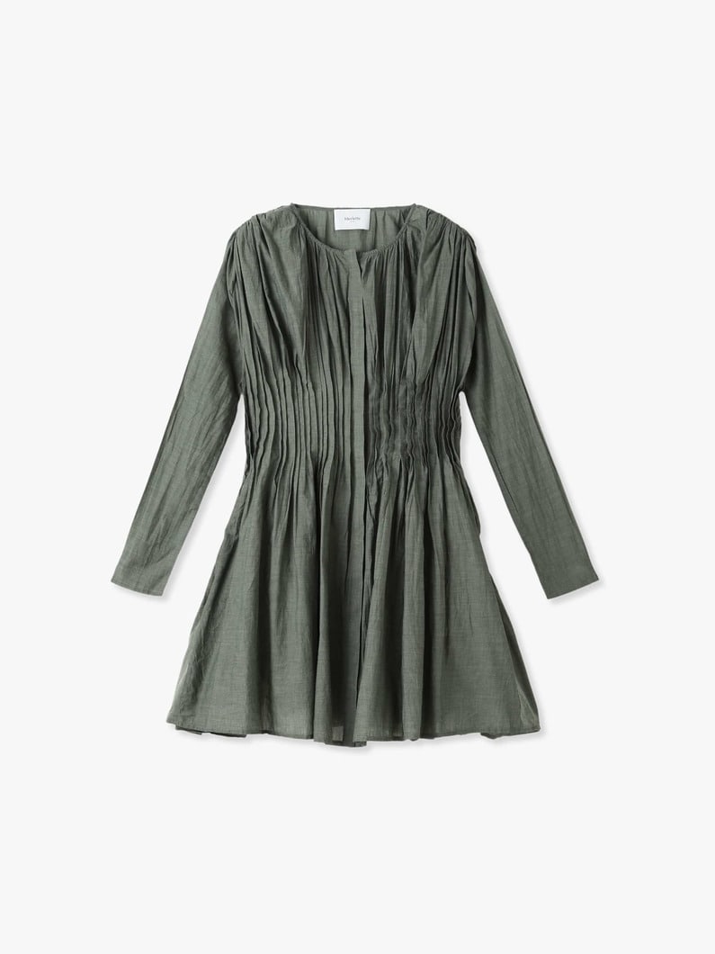 Martel Pleated Chambray Dress 詳細画像 dark green 3