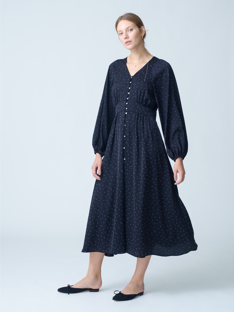 Snow Drop Flocky Dress 詳細画像 dark navy 2