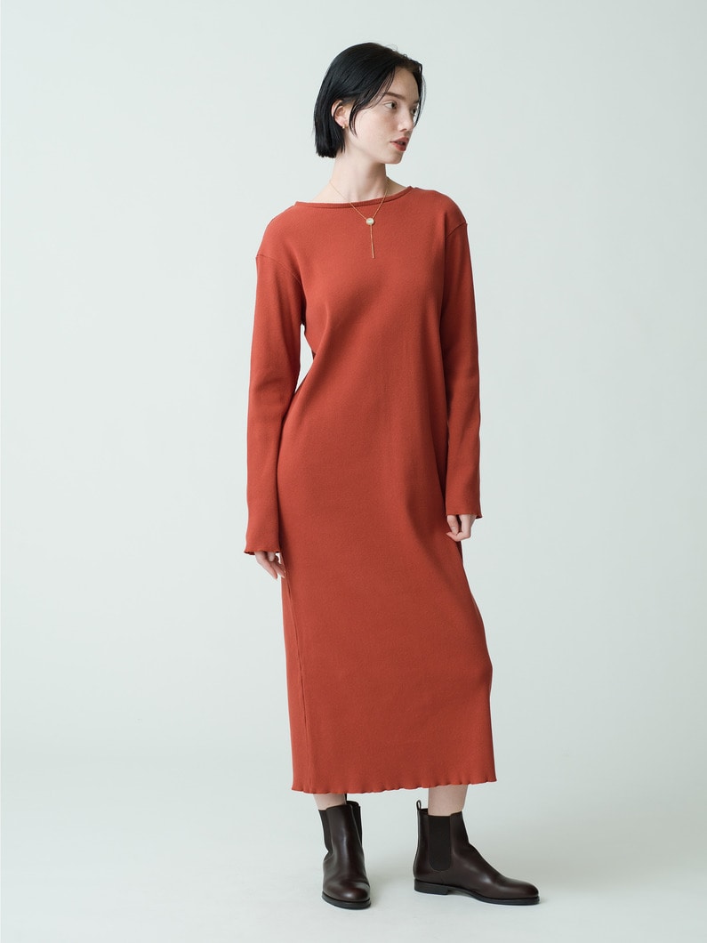 Supima Recycle Cotton Rib Dress 詳細画像 terracotta 1