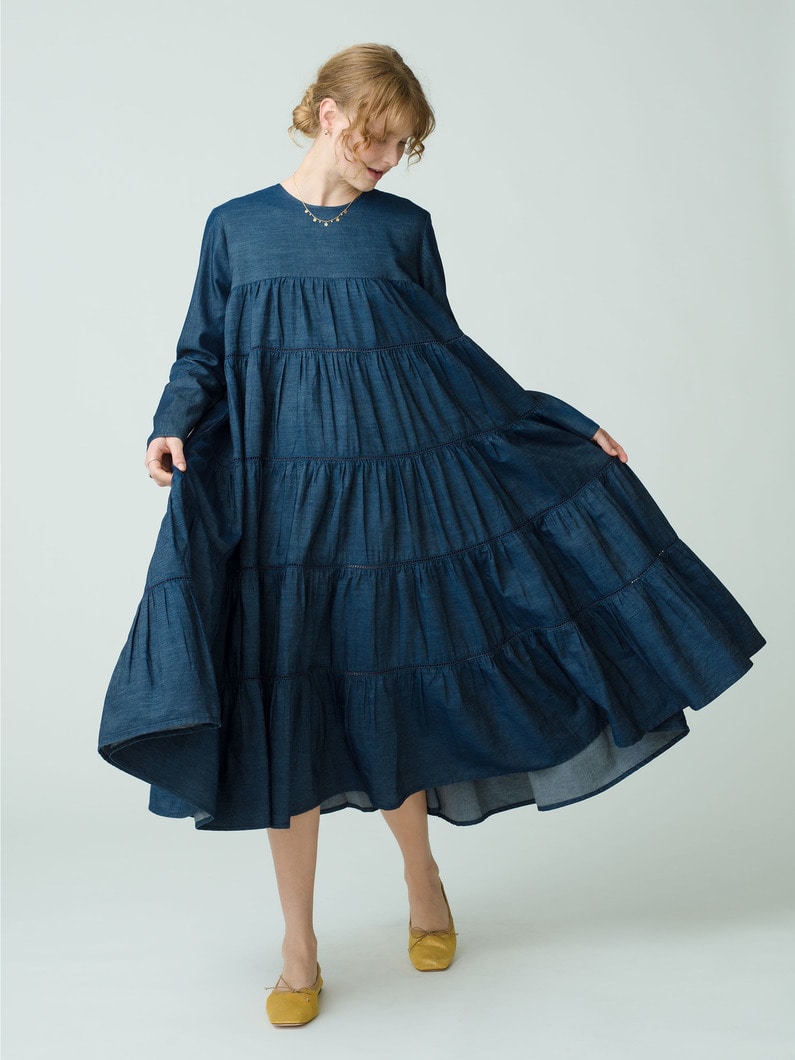 Maida Midi Denim Dress (indigo) 詳細画像 indigo 1