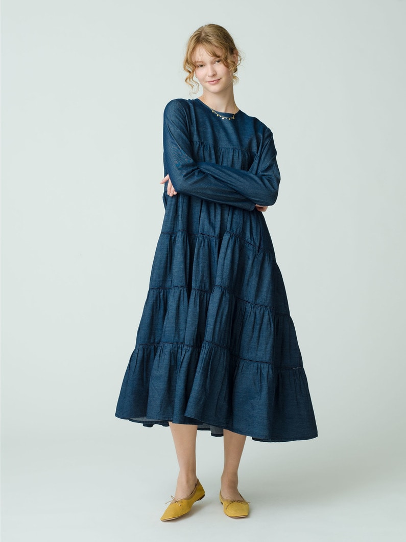 Maida Midi Denim Dress (indigo) 詳細画像 indigo 2