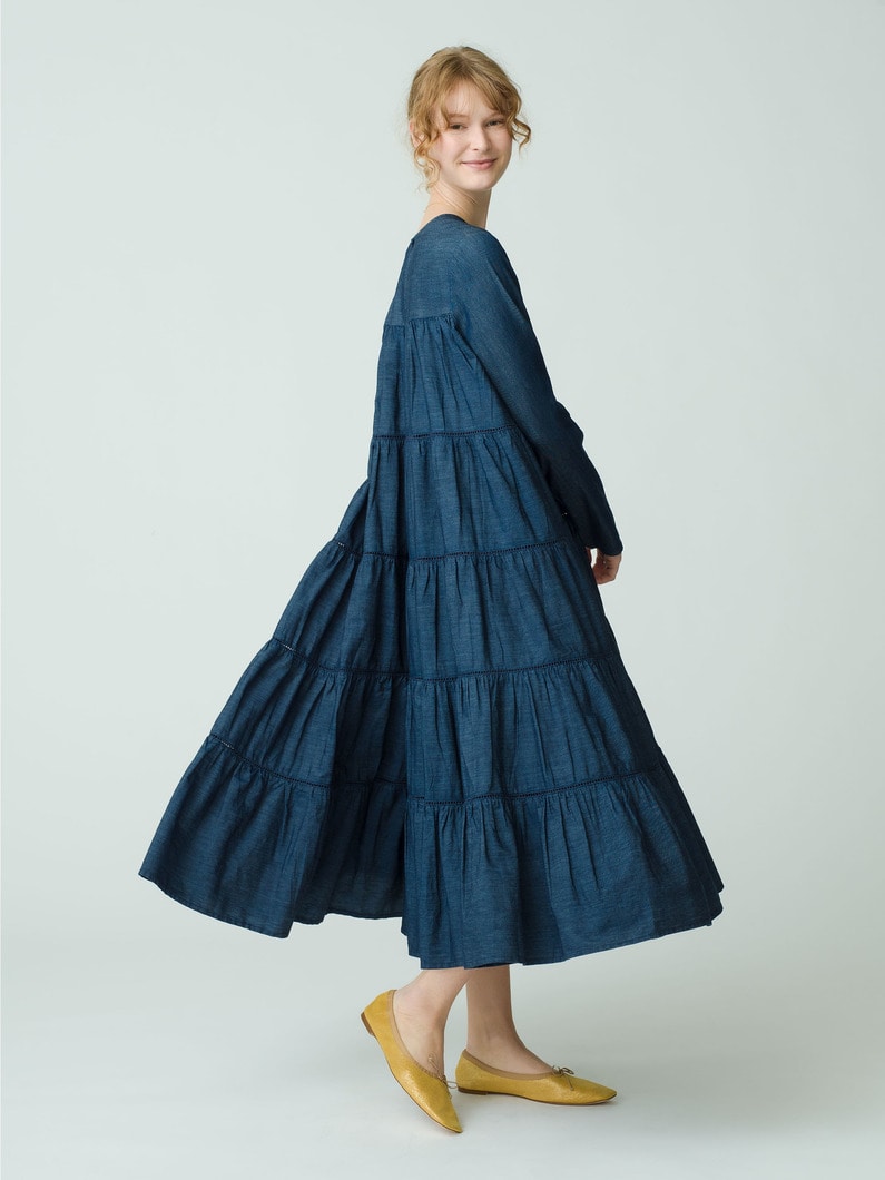 Maida Midi Denim Dress (indigo) 詳細画像 indigo 3