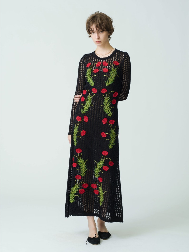 Carnation Knit Dress 詳細画像 black 1