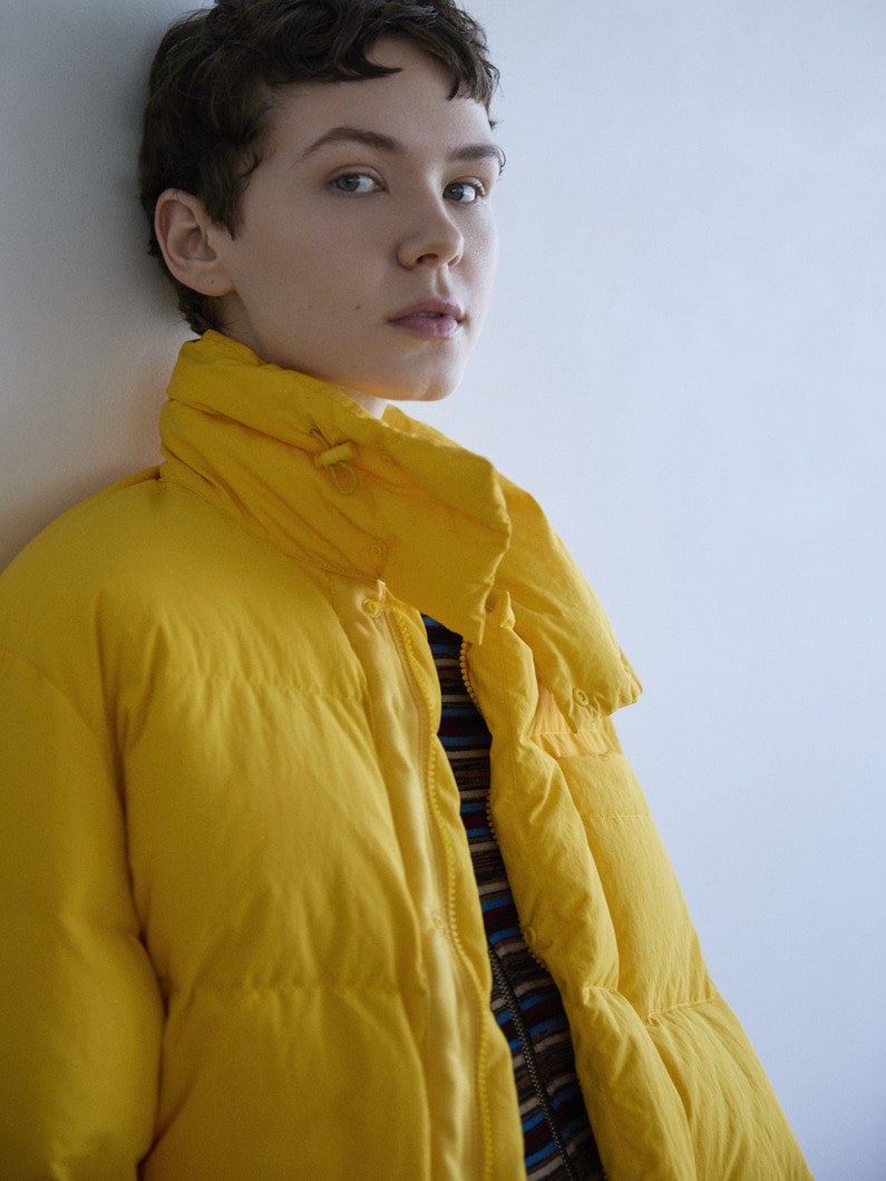 Stand Collar Nylon Down Coat 詳細画像 yellow 1