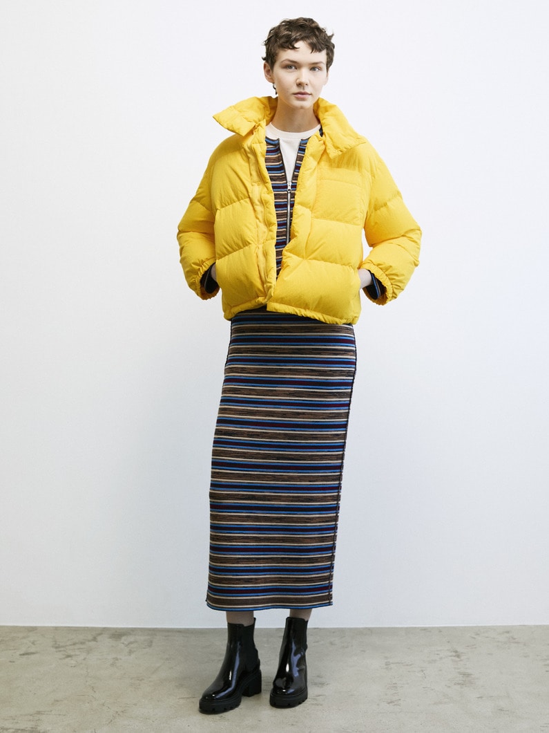 Stand Collar Nylon Down Coat 詳細画像 yellow 2