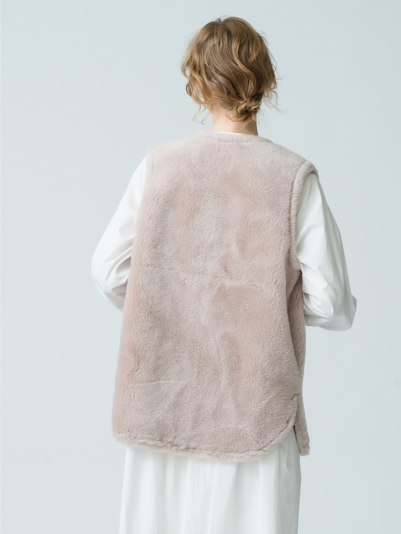 Wool Boa Vest 詳細画像 pink 2