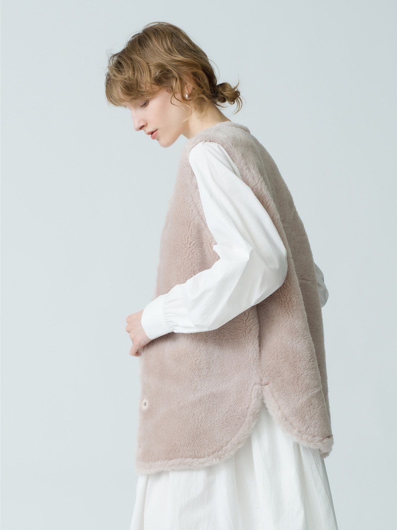 Wool Boa Vest 詳細画像 pink 3