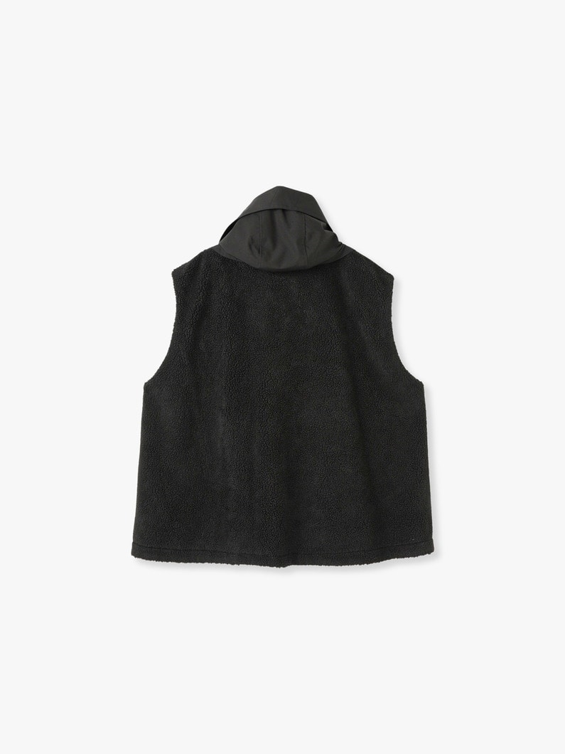 Recycle Shell Boa Coat Vest 詳細画像 black 1