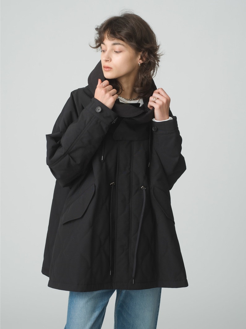 Recycle Shell Taffeta Quilting Mods Coat 詳細画像 black 1