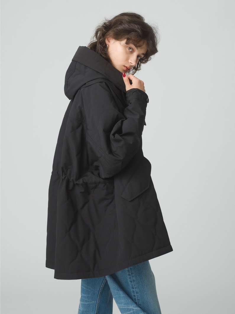 Recycle Shell Taffeta Quilting Mods Coat 詳細画像 black 3