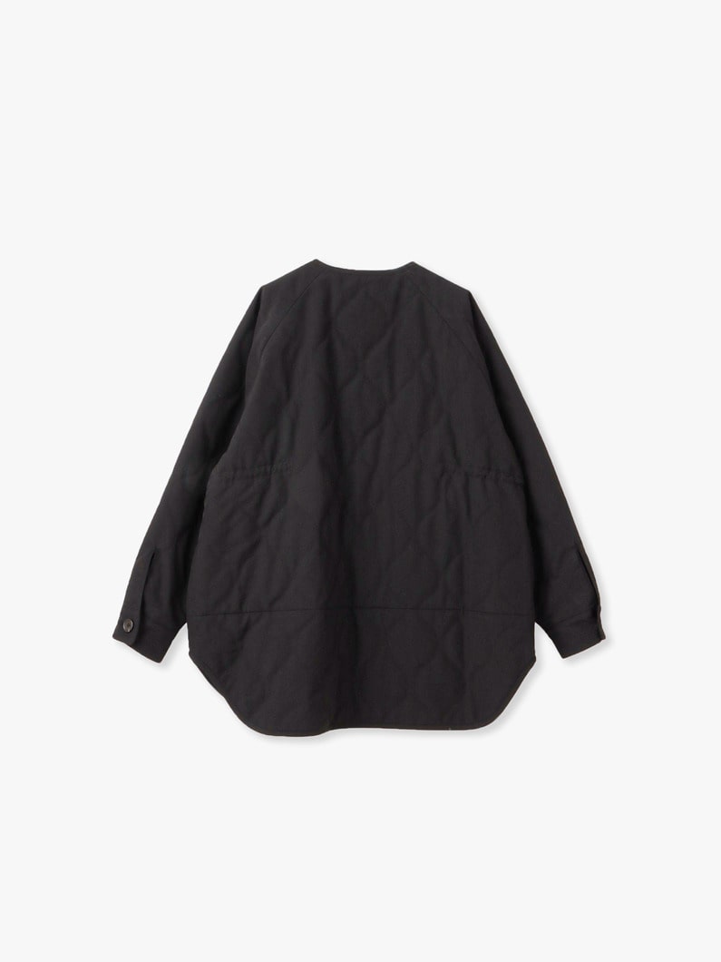 Recycle Shell Tafta Quilting Collarless Coat 詳細画像 black 1