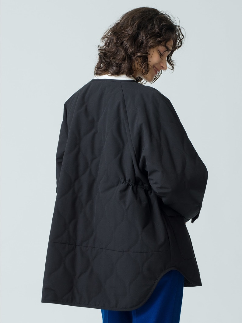 Recycle Shell Tafta Quilting Collarless Coat 詳細画像 black 3