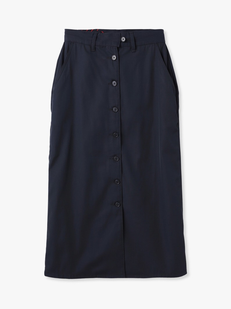 Recycle Polyester Chino Long Skirt 詳細画像 navy