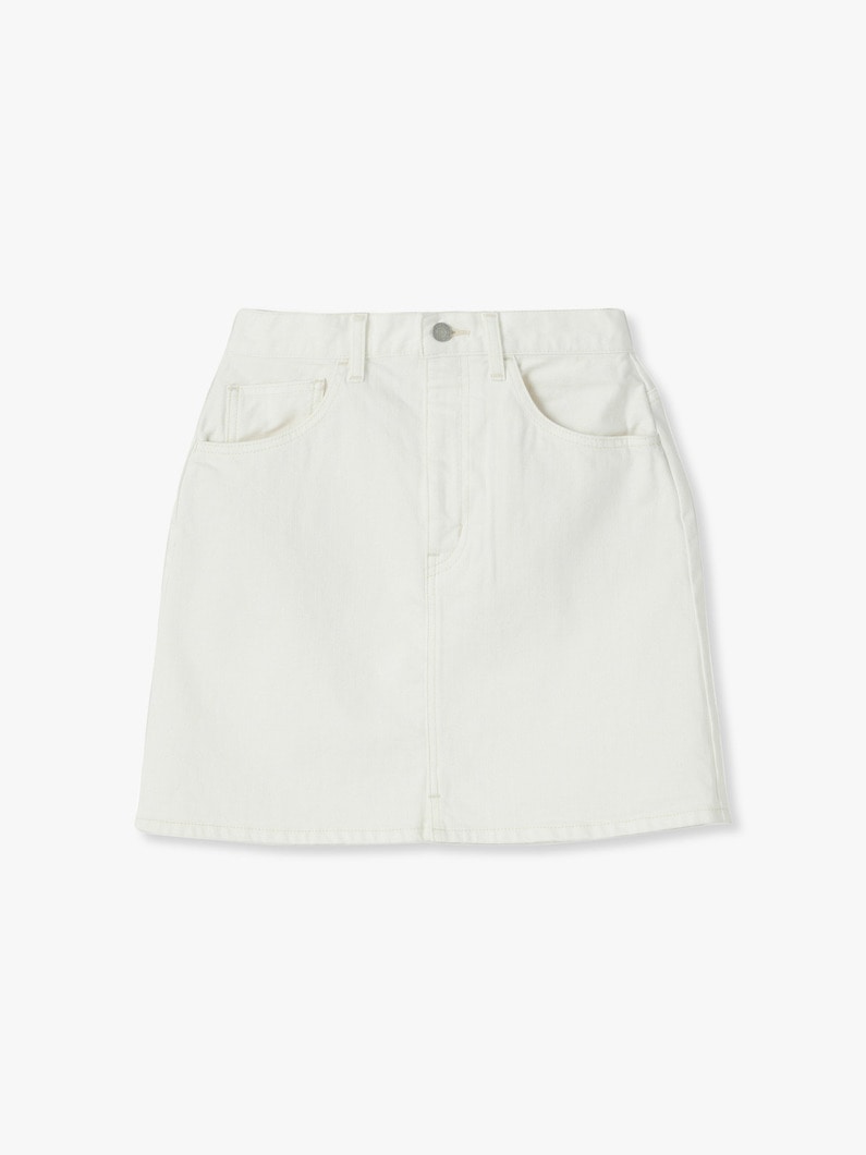 Stretch Denim Mini Skirt 詳細画像 white 3