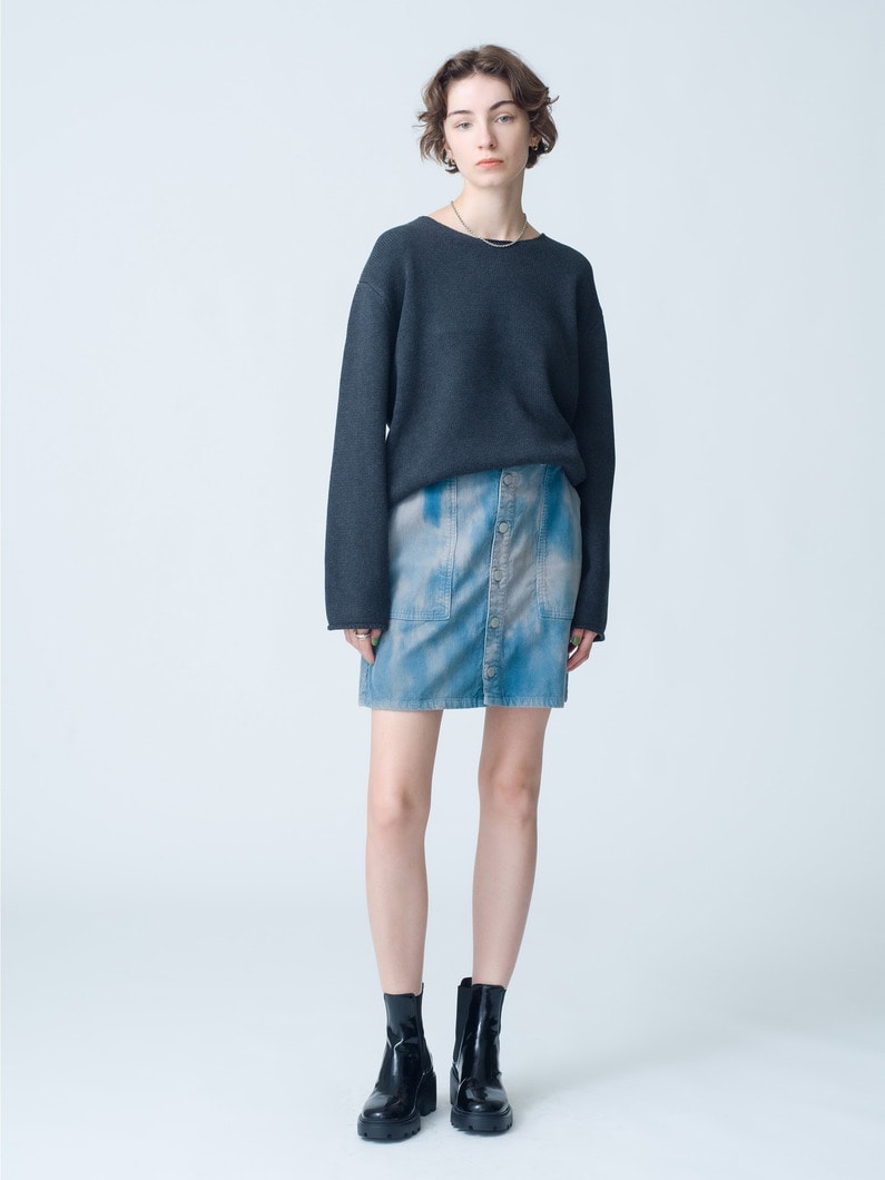 Tie Dye Corduroy Mini Skirt 詳細画像 blue