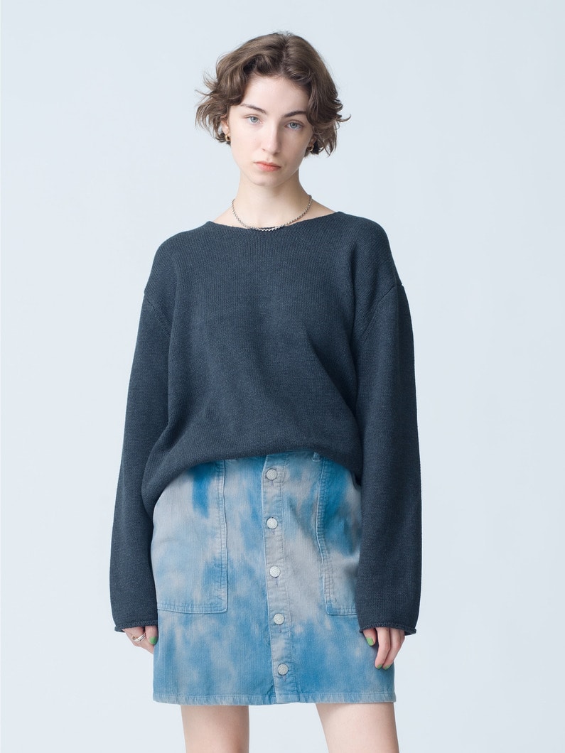 Tie Dye Corduroy Mini Skirt 詳細画像 blue 2