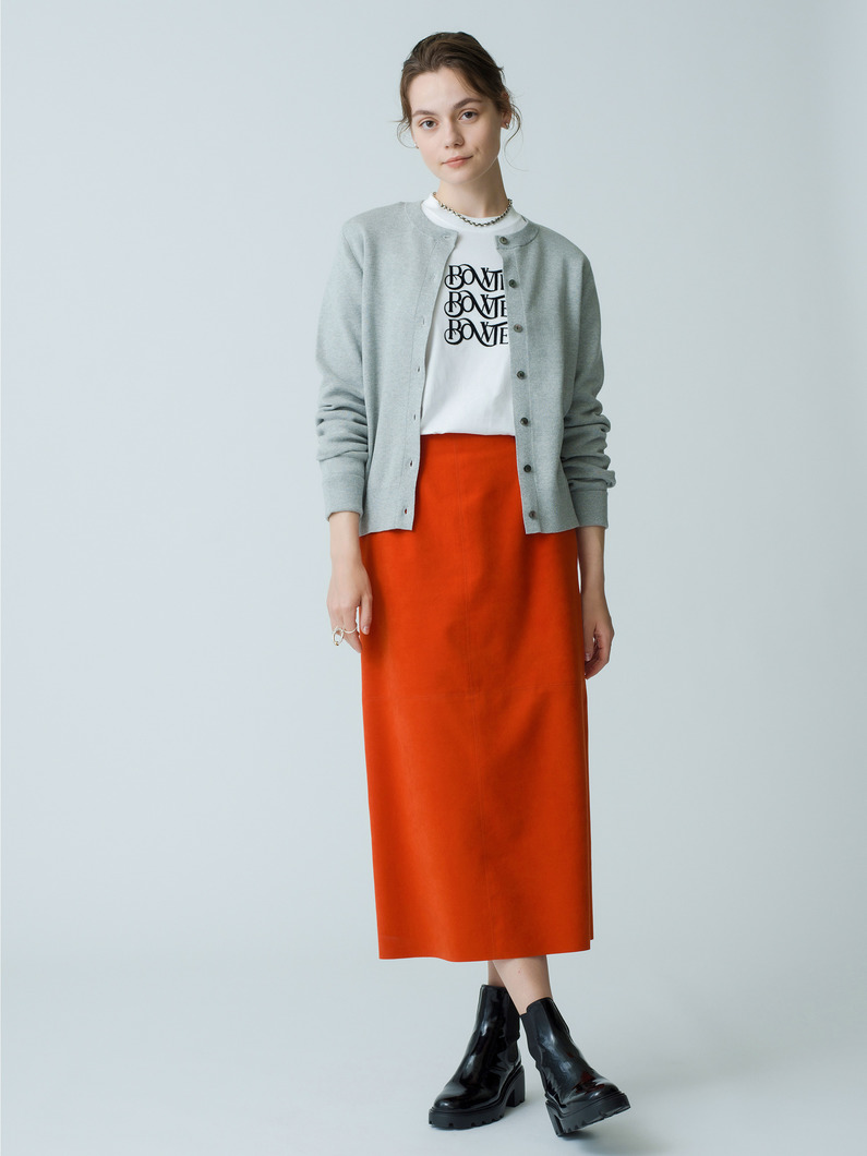 Eco Suede Leather Skirt 詳細画像 orange 2