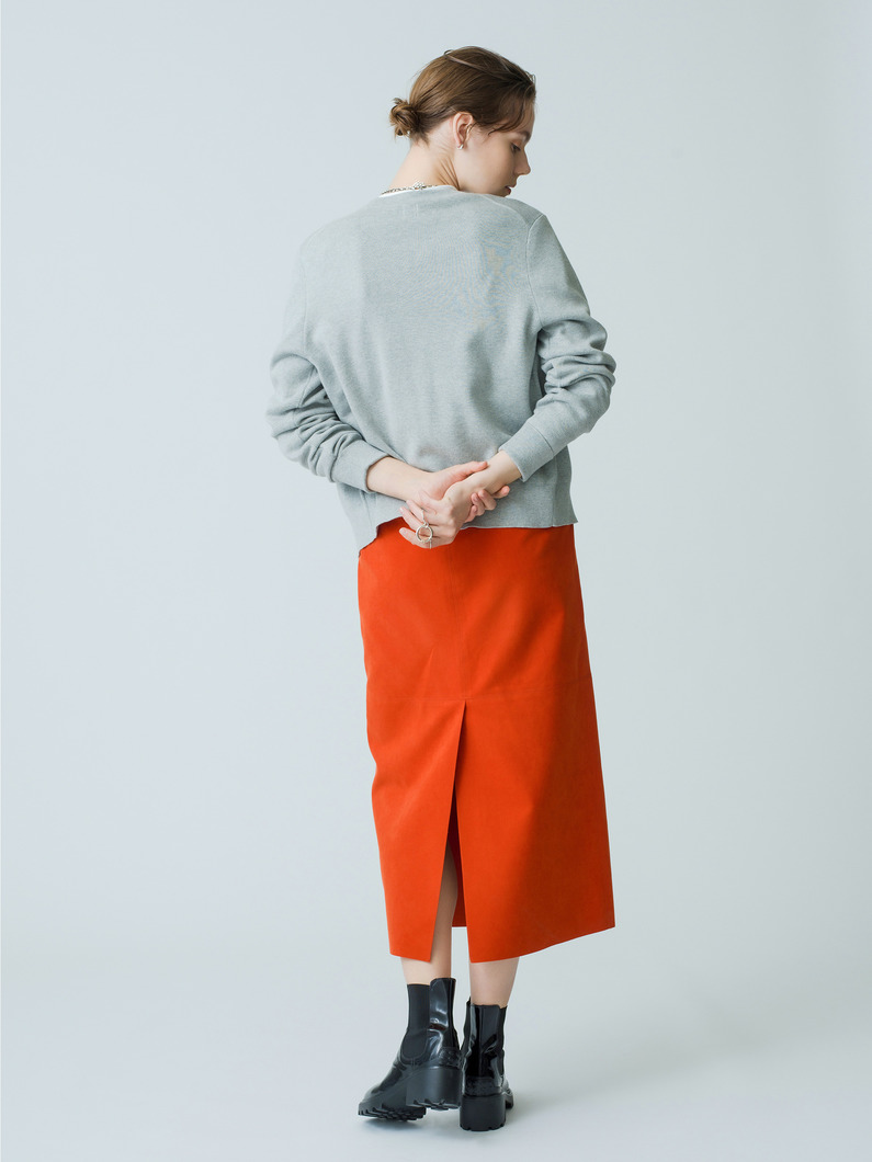 Eco Suede Leather Skirt 詳細画像 orange 3