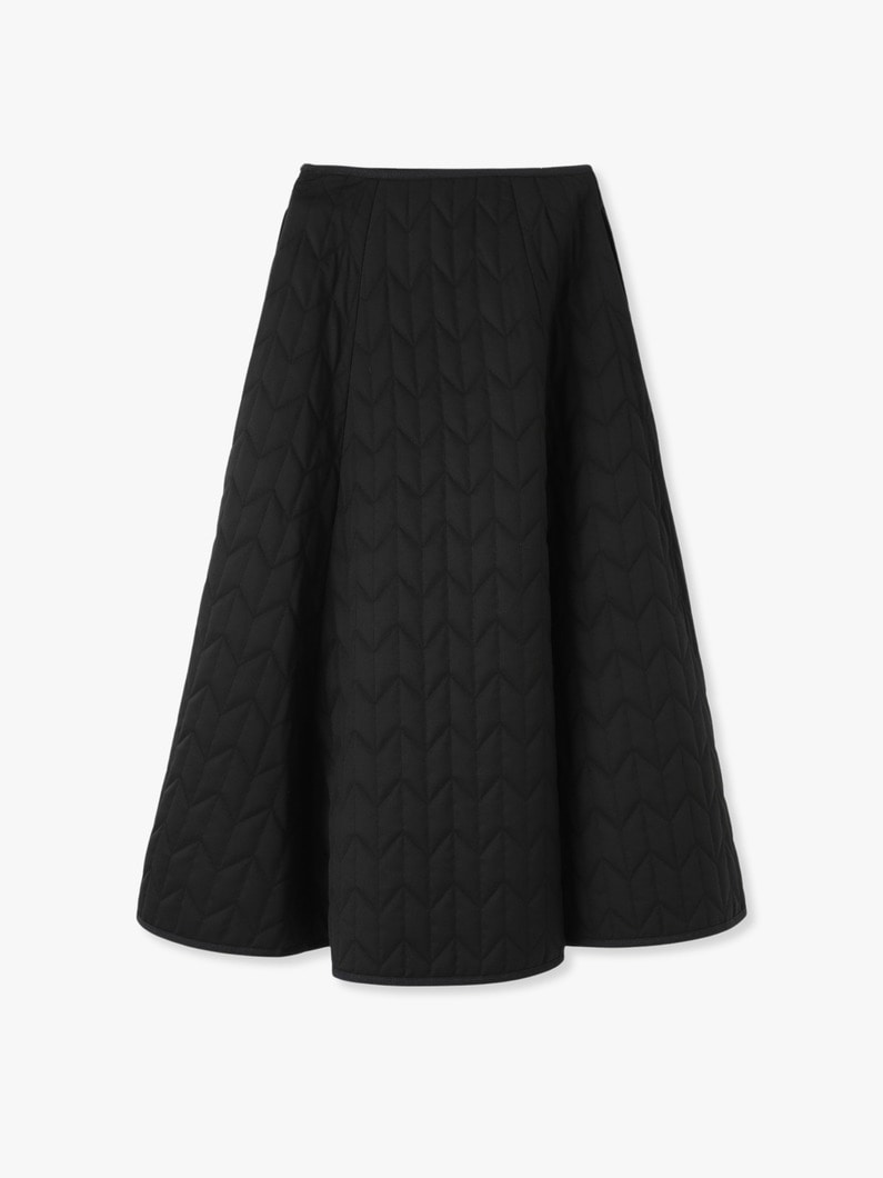 Quilting Flare Skirt (black) 詳細画像 black 1