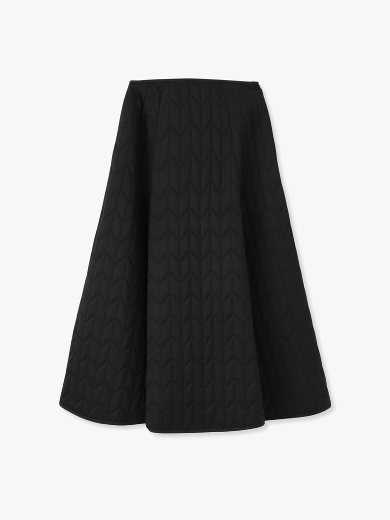 Quilting Flare Skirt (black) 詳細画像 black 1