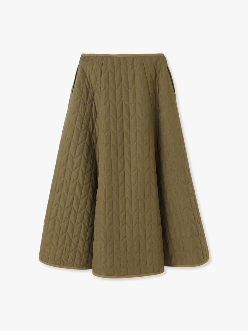 Quilting Flare Skirt (khaki) 詳細画像 khaki 1