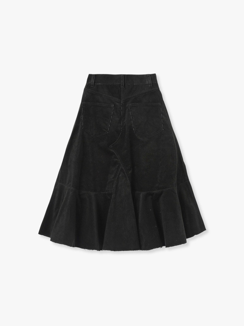 Corduroy Tiered Skirt 詳細画像 black 1