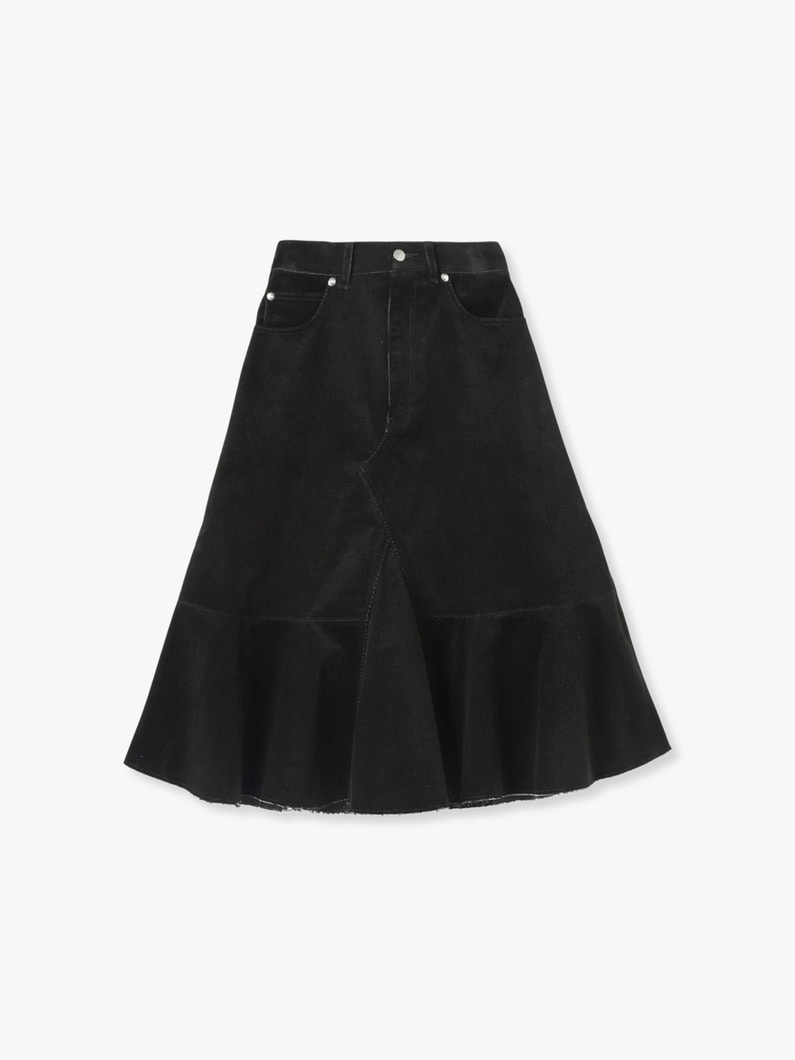 Corduroy Tiered Skirt 詳細画像 black 2