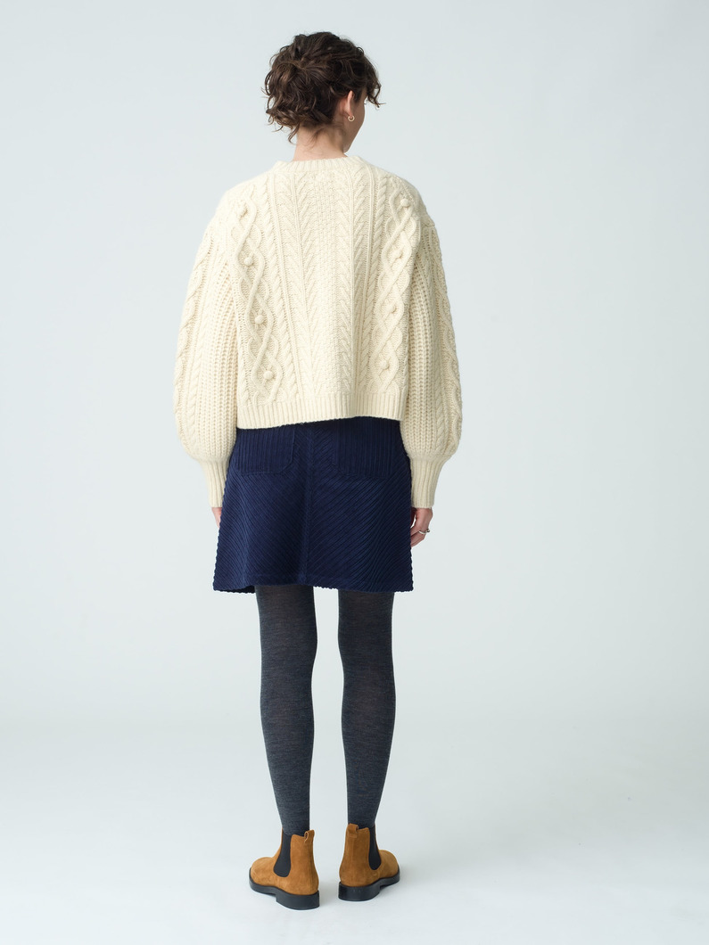 Organic Cotton Corduroy Mini Skirt 詳細画像 navy 3