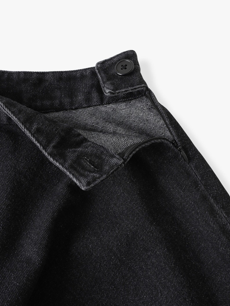 Black Washed Denim Car Skirt | スカート 詳細画像 black 3