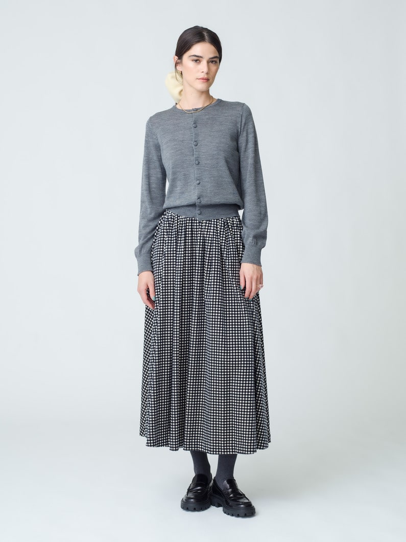 Checkerd Gather Skirt 詳細画像 black 2