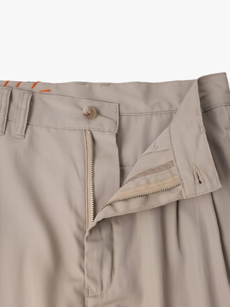 Recycle Polyester 2 Tuck Chino Trousers Pants 詳細画像 beige 2