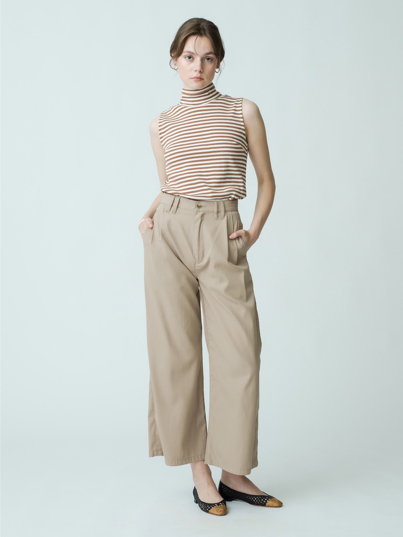 Recycle Polyester 2 Tuck Chino Trousers Pants 詳細画像 beige 1