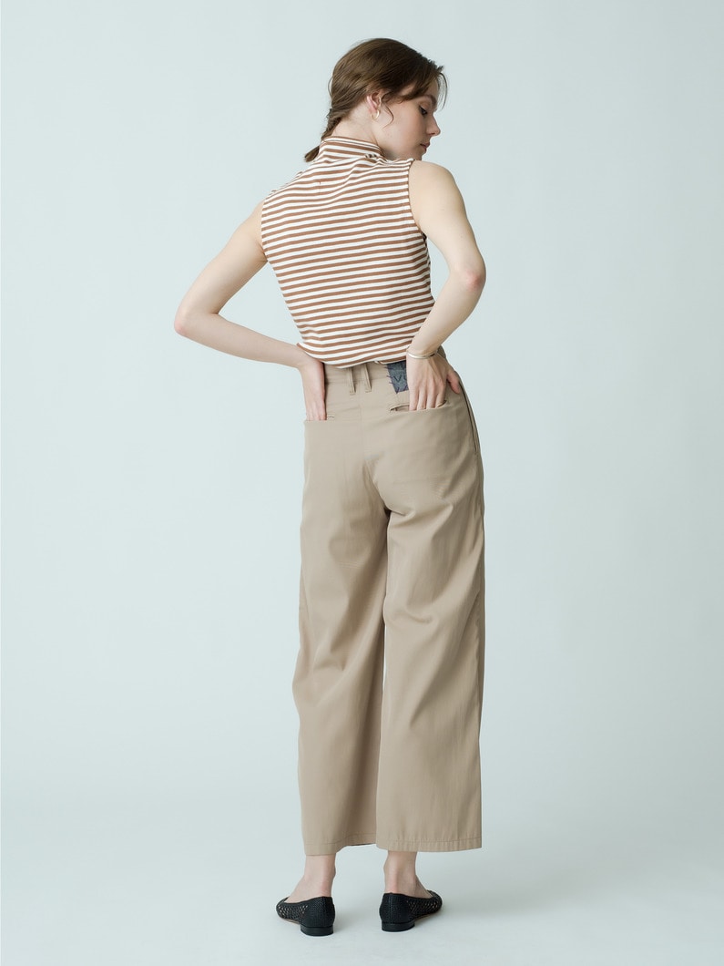 Recycle Polyester 2 Tuck Chino Trousers Pants 詳細画像 beige 2