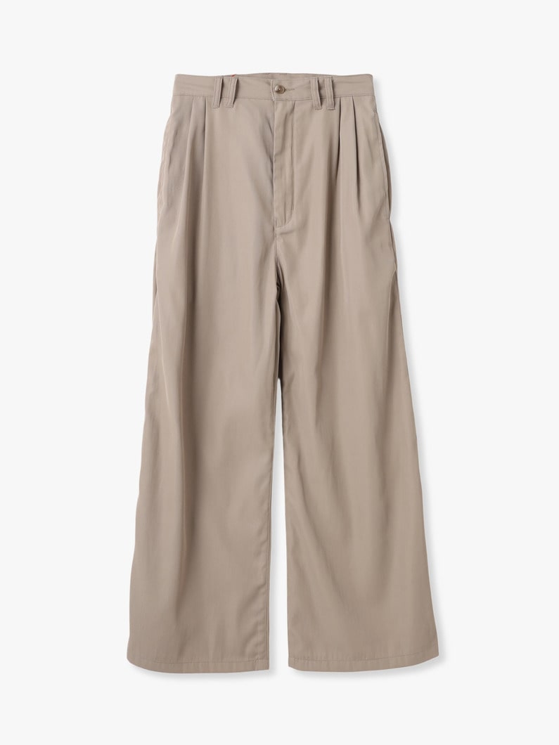 Recycle Polyester 2 Tuck Chino Trousers Pants 詳細画像 beige 3