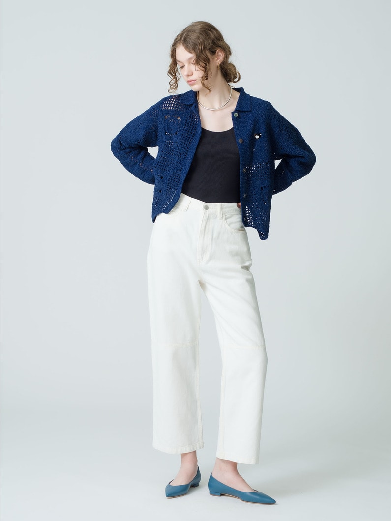 Cotton Hemp White Denim Pants 詳細画像 white 3