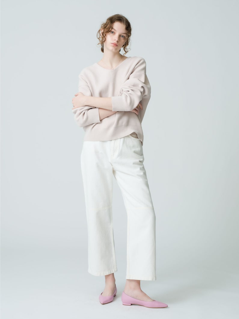 Cotton Hemp White Denim Pants 詳細画像 white 5